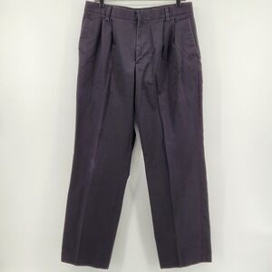 Dockers D3 Classic Fit Pleated Pants Mens 34x34 Navy Blue 100% Cotton Chinos